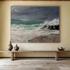 Stormy Sea Abstract Dramatic Seascape Painting for Bold Interiors YHT042