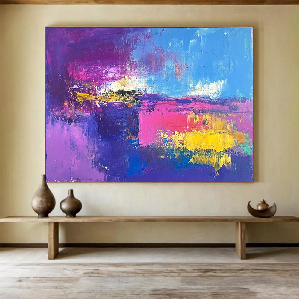 Bold Purple - Pink - Blue Color Field Abstract Painting ABS205
