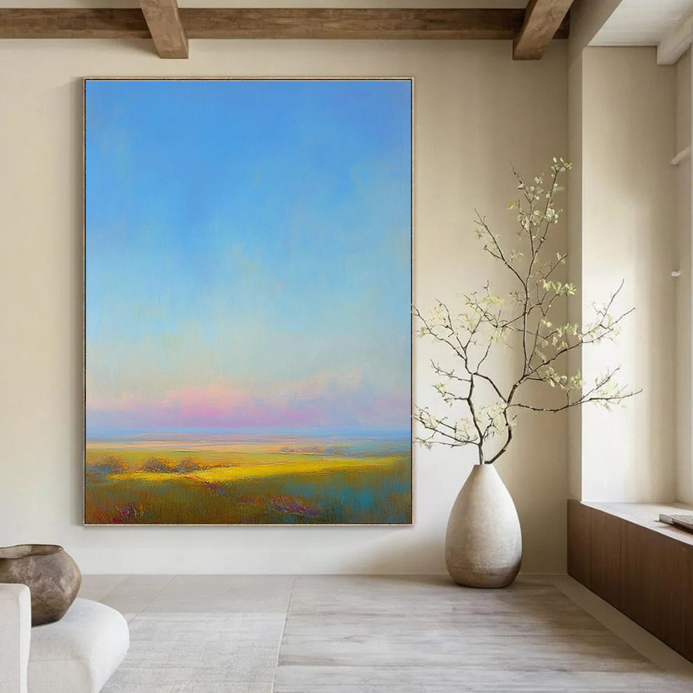 Colorful Field Abstract Painting for Bohemian - Style Living Rooms GAB1305