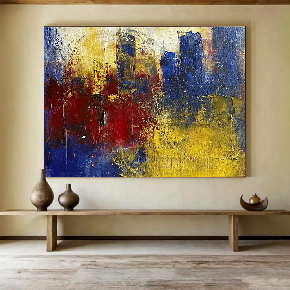 Abstract City Fragment Painting with Textured, Urban Layers ABS515