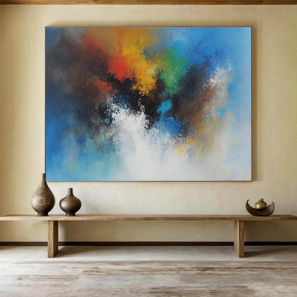 Color Burst Abstract Painting with Dynamic, Vivid Energy ABS481