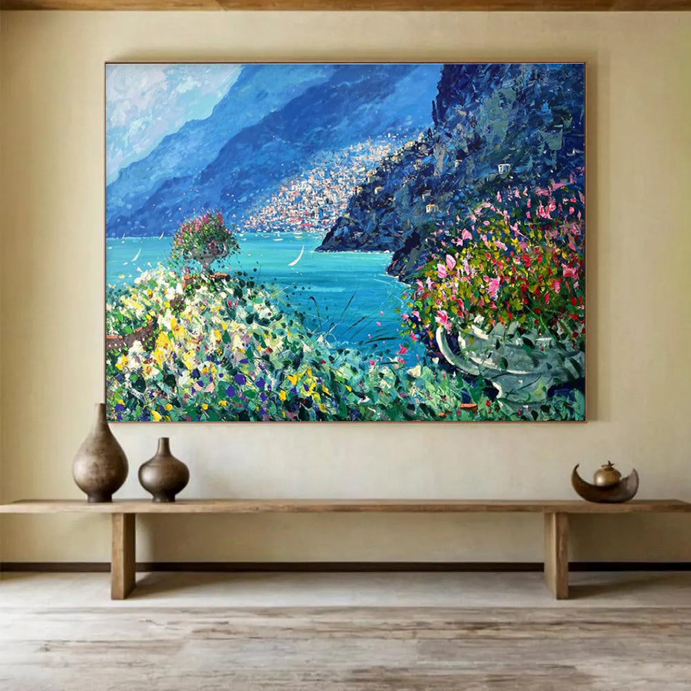 Coastal Garden Abstract Painting for Beachfront Home Patios YHT447