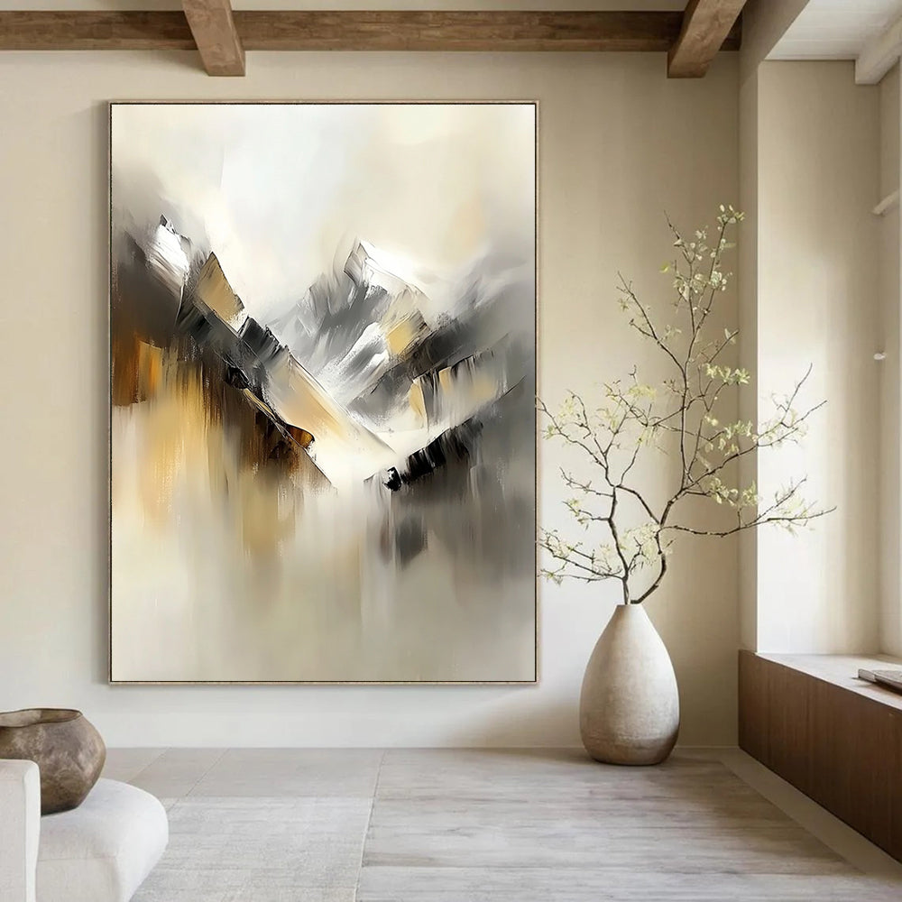Abstract Mountain Range Painting for Modern Ski Lodge Interiors GAB1162
