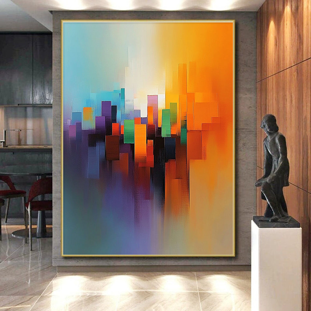 Colorful City Abstract Painting with Optimistic Vibe WINK449