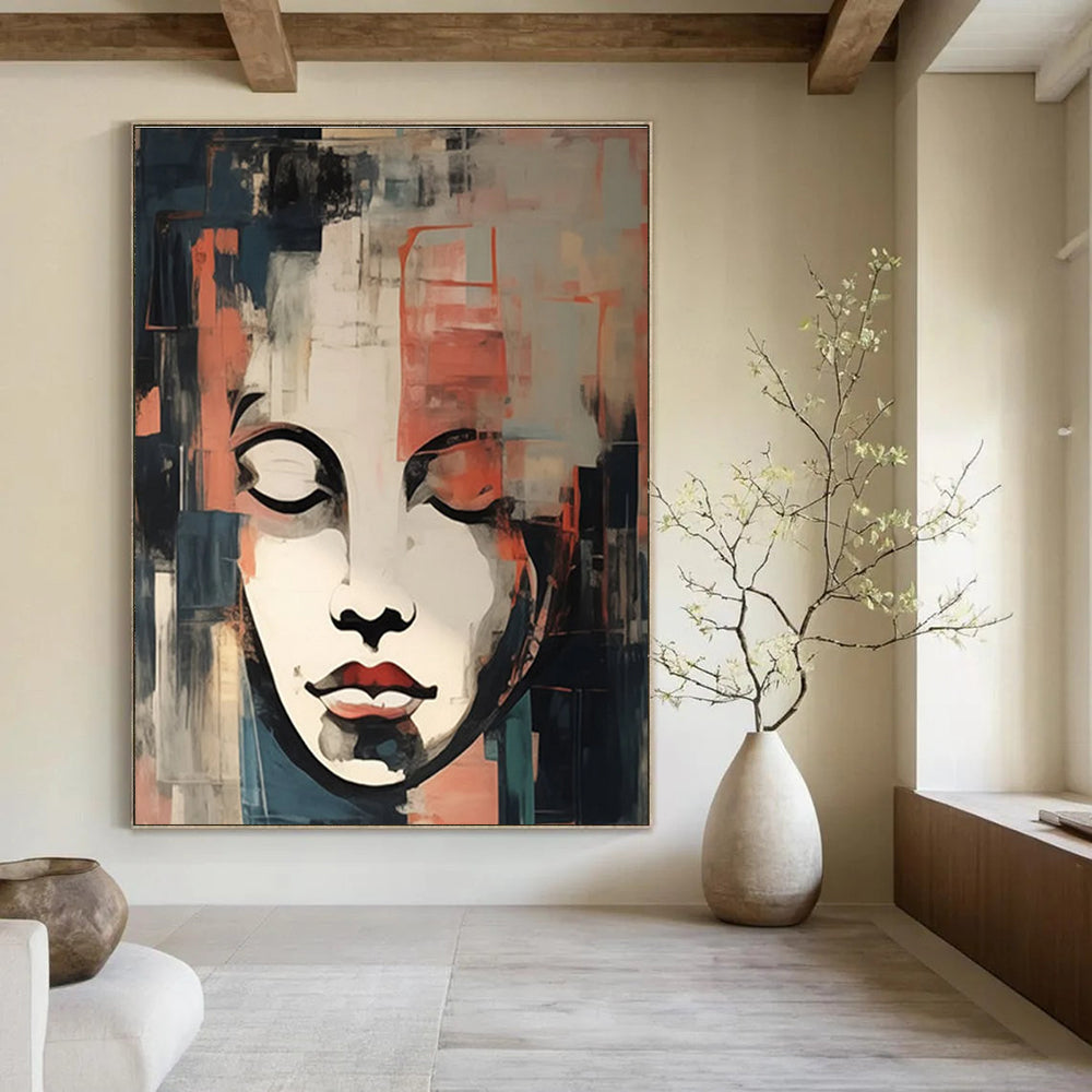 Abstract Face Composition Painting for Contemporary Art Galleries HENG124