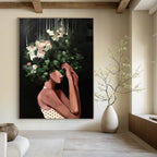 Woman with Floral Headpiece Painting for Bohemian - Styled Spaces HENG323