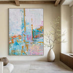 Soft Colorful Abstract Painting for Serene Yoga Studios HENG465