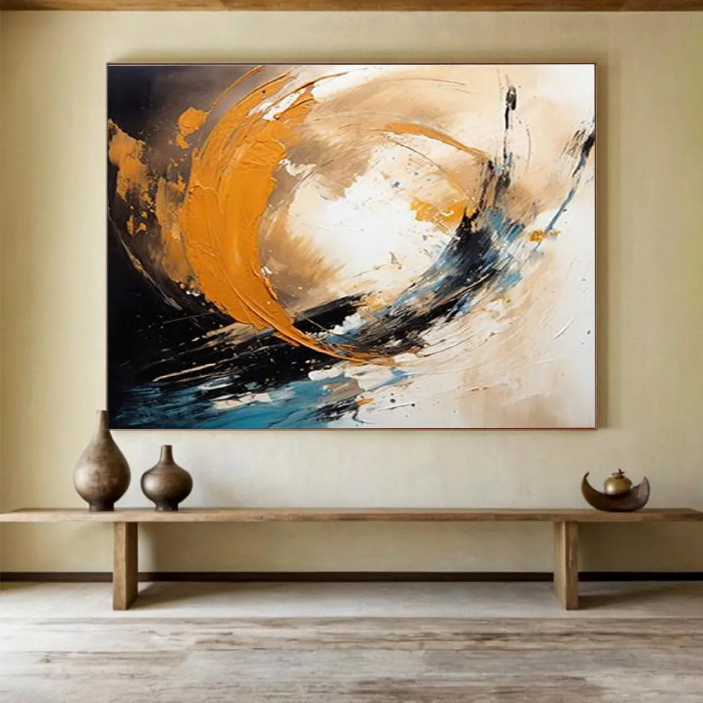 Dynamic Swirl Abstract Painting for Energetic Interiors YHT097