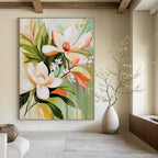Magnolia Flower Bouquet Elegant Floral Abstract Painting GAB0293
