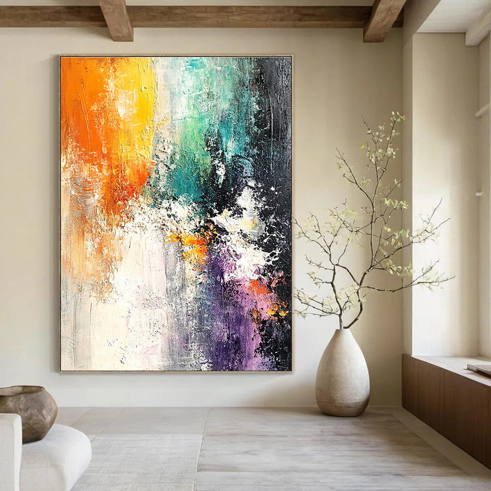 Colorful Textured Abstract Painting for Creative Art Studios GAB0892