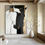 Horse in Gold Accent Abstract Painting for Luxurious Stables GAB0788