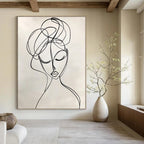 Line - Drawn Woman Elegant Minimalist Abstract Portrait GAB0346