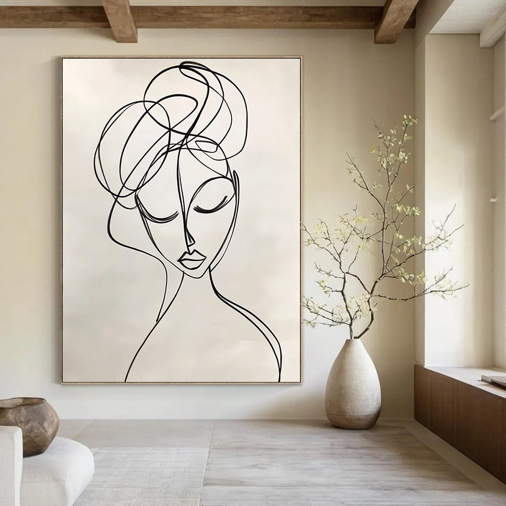 Line - Drawn Woman Elegant Minimalist Abstract Portrait GAB0346