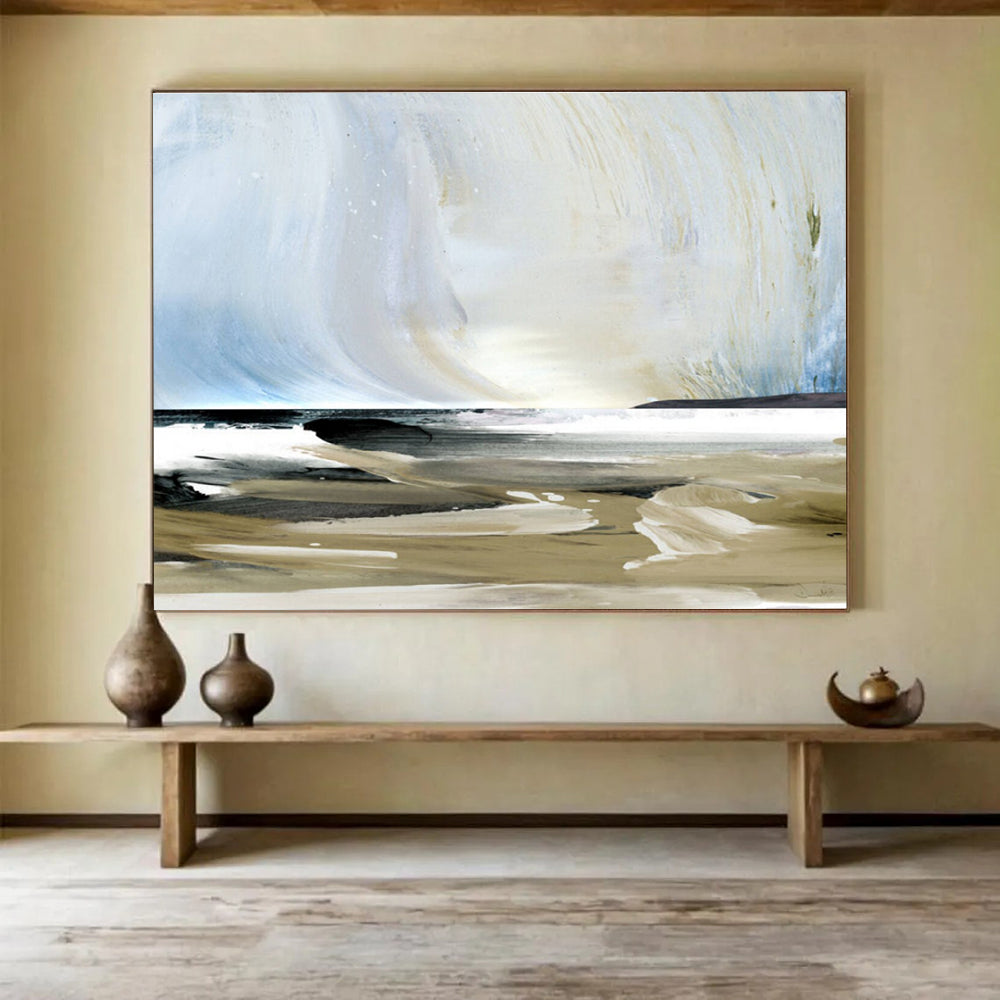 Coastal Abstract Painting for Beachfront Retreats YHT116
