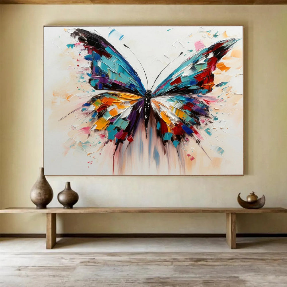 Colorful Butterfly Abstract Painting for Whimsical Spaces YHT053