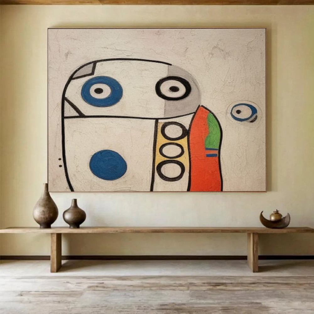 Cartoon - like Abstract Painting with Playful Shapes YHT001