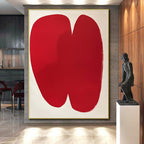 Bold Red Organic Shape Abstract Painting with Striking Simplicity WINK262