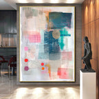 Grid and Color Collage Abstract Painting with Structured Creativity WINK203
