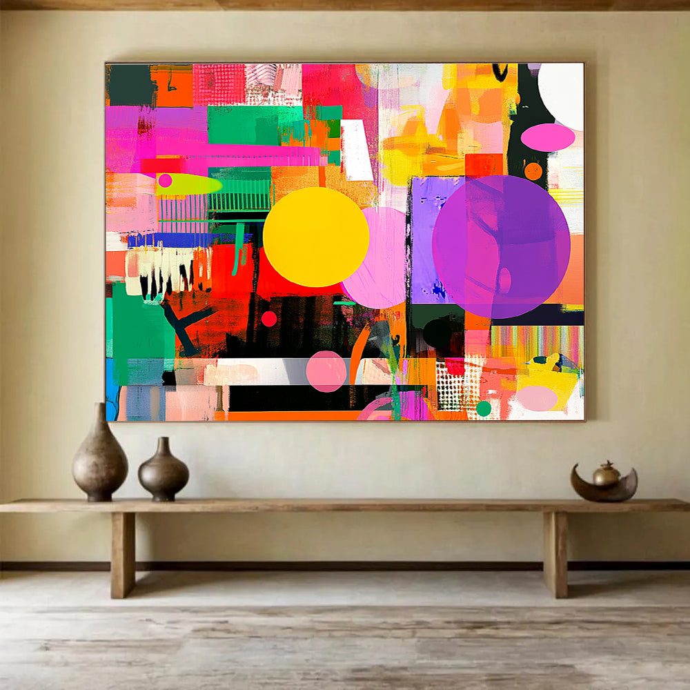 Colorful Geometric Abstract  Playful Shapes and Colors ABS053