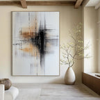 Monochrome Strokes Abstract Painting for Modern Office Spaces GAB0780