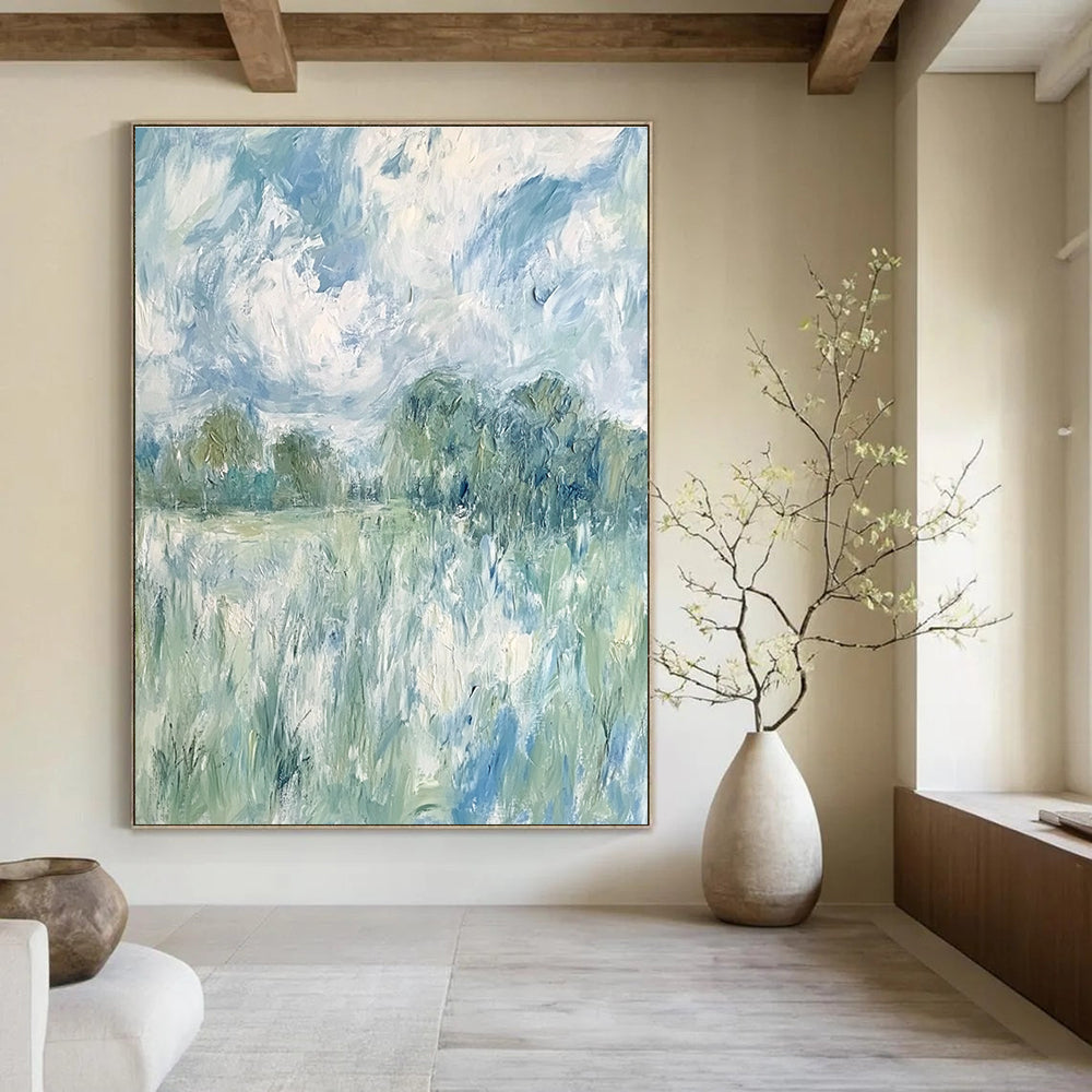 Impressionistic Field Abstract Painting for Country - Style Cafes GAB0815