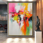 Vivid Color Block Abstract Painting with Energetic Vibes WINK684