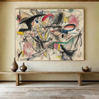 Colorful Chaotic Abstract Painting with Dynamic, Expressive Energy ABS461