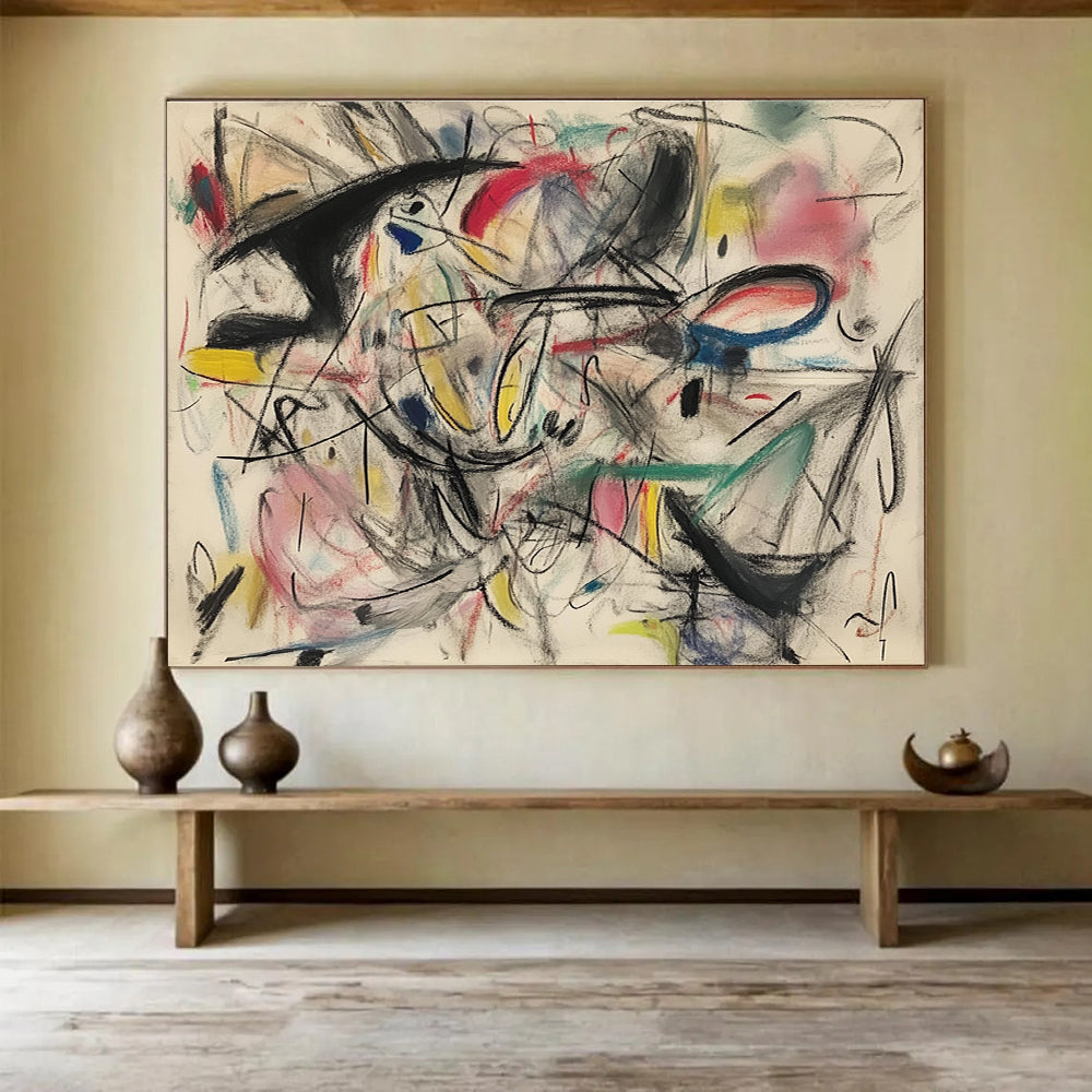 Colorful Chaotic Abstract Painting with Dynamic, Expressive Energy ABS461