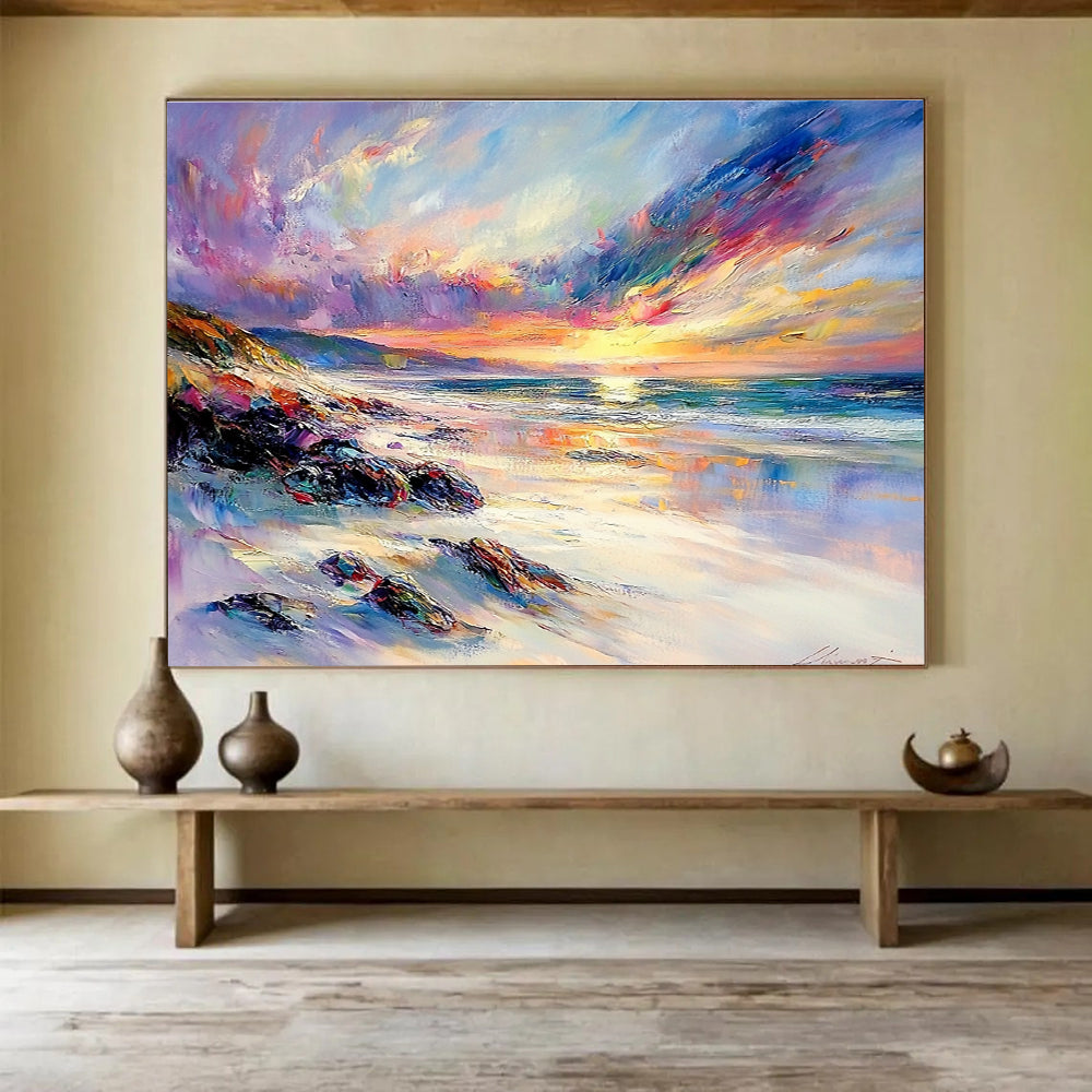 Vibrant Beach Sunset Abstract  Tropical Paradise ABS113