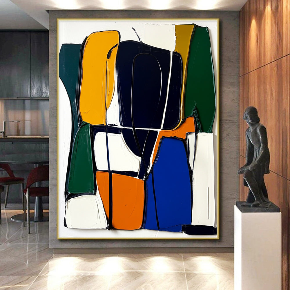 Colorful Geometric Abstract Painting with Textured Layers WINK613