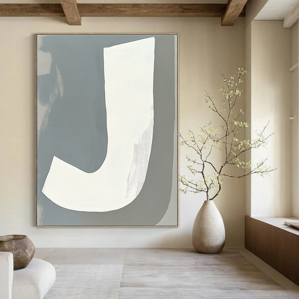Bold Letter J Art Graphic Monogram Abstract Painting GAB0265
