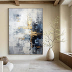 Gray and Gold Abstract Painting for Luxurious Living Rooms HENG453