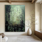 Textured Green Abstract Painting for Nature - Inspired Offices GAB1067