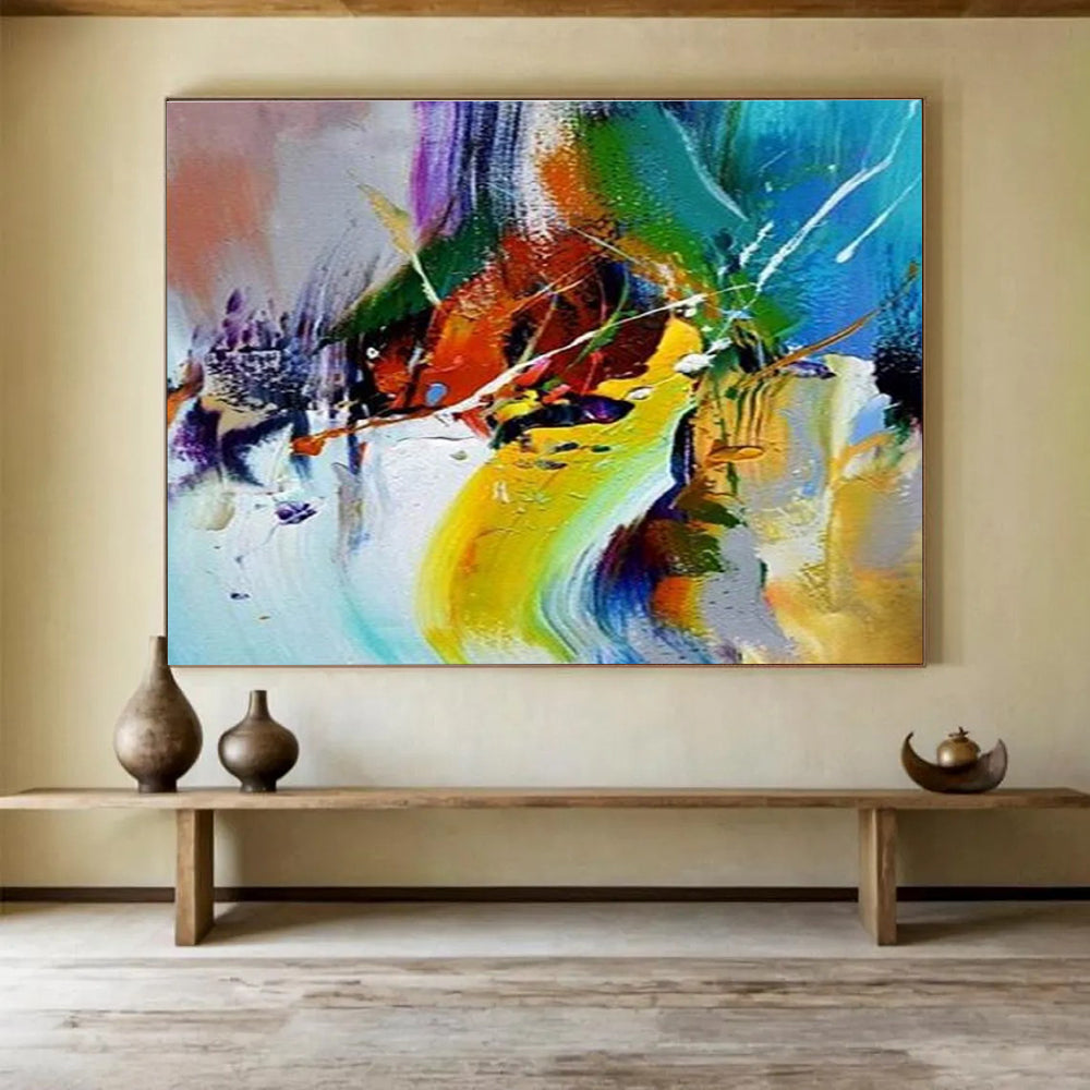 Colorful Splash Abstract Painting for Creative Studio Workspaces YHT280