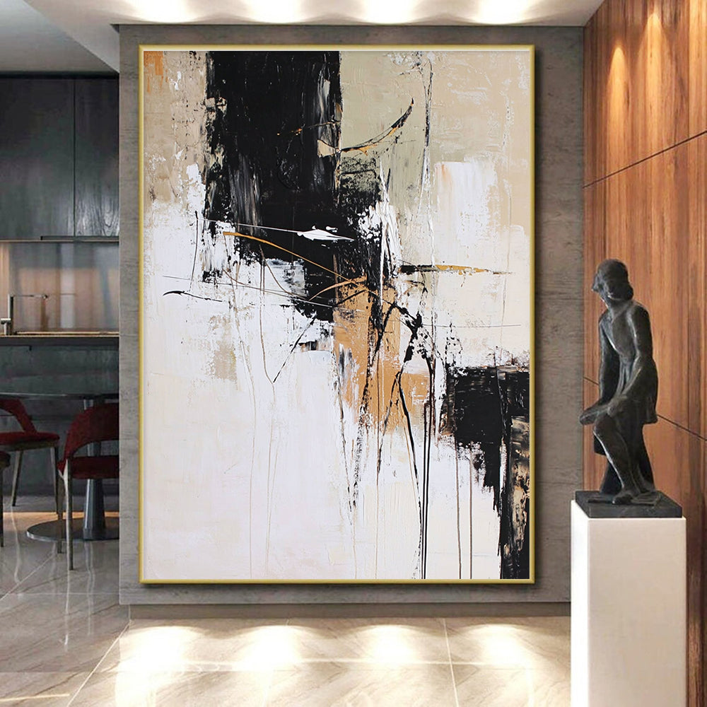 Neutral Abstract Composition Painting with Timeless Sophistication WINK409