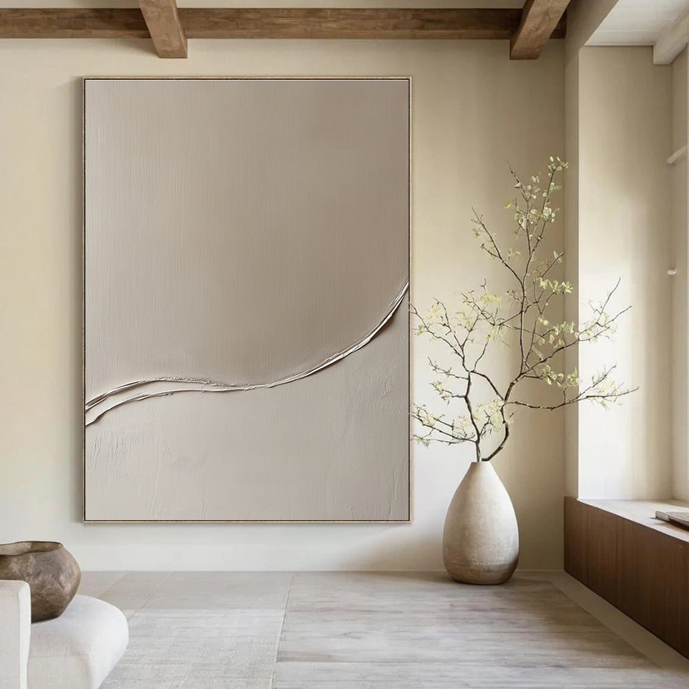 Minimalist Curved Line Abstract Painting for Contemporary Art Galleries GAB1275