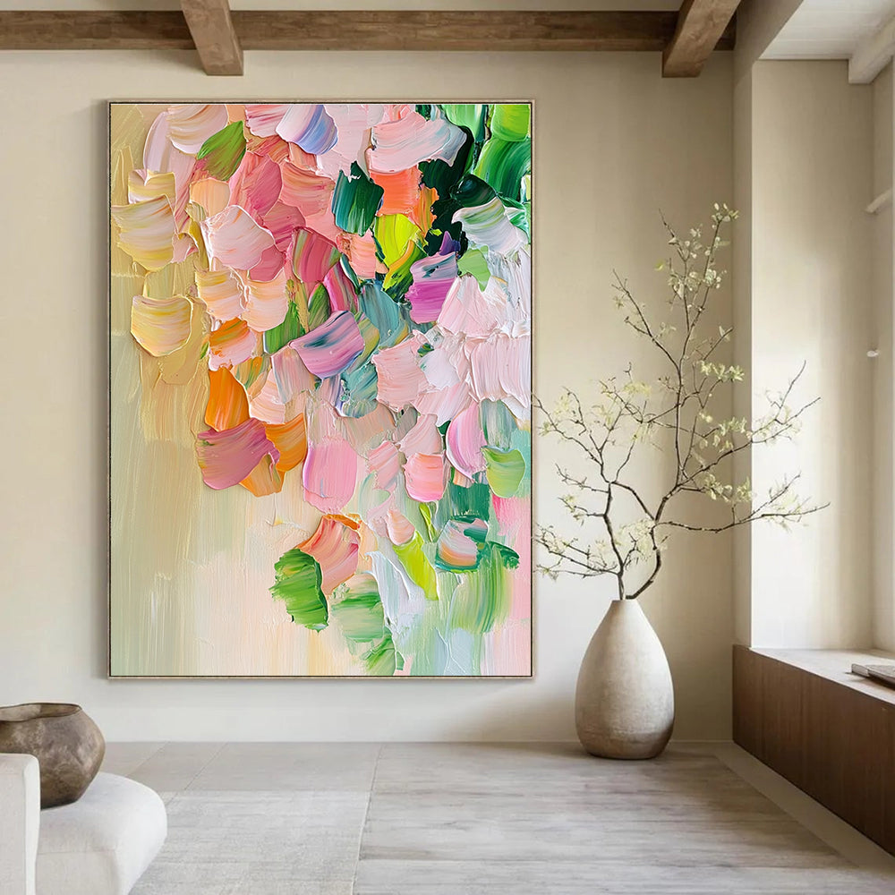 Textured Floral Abstract Painting for Bohemian - Styled Cafes GAB1163