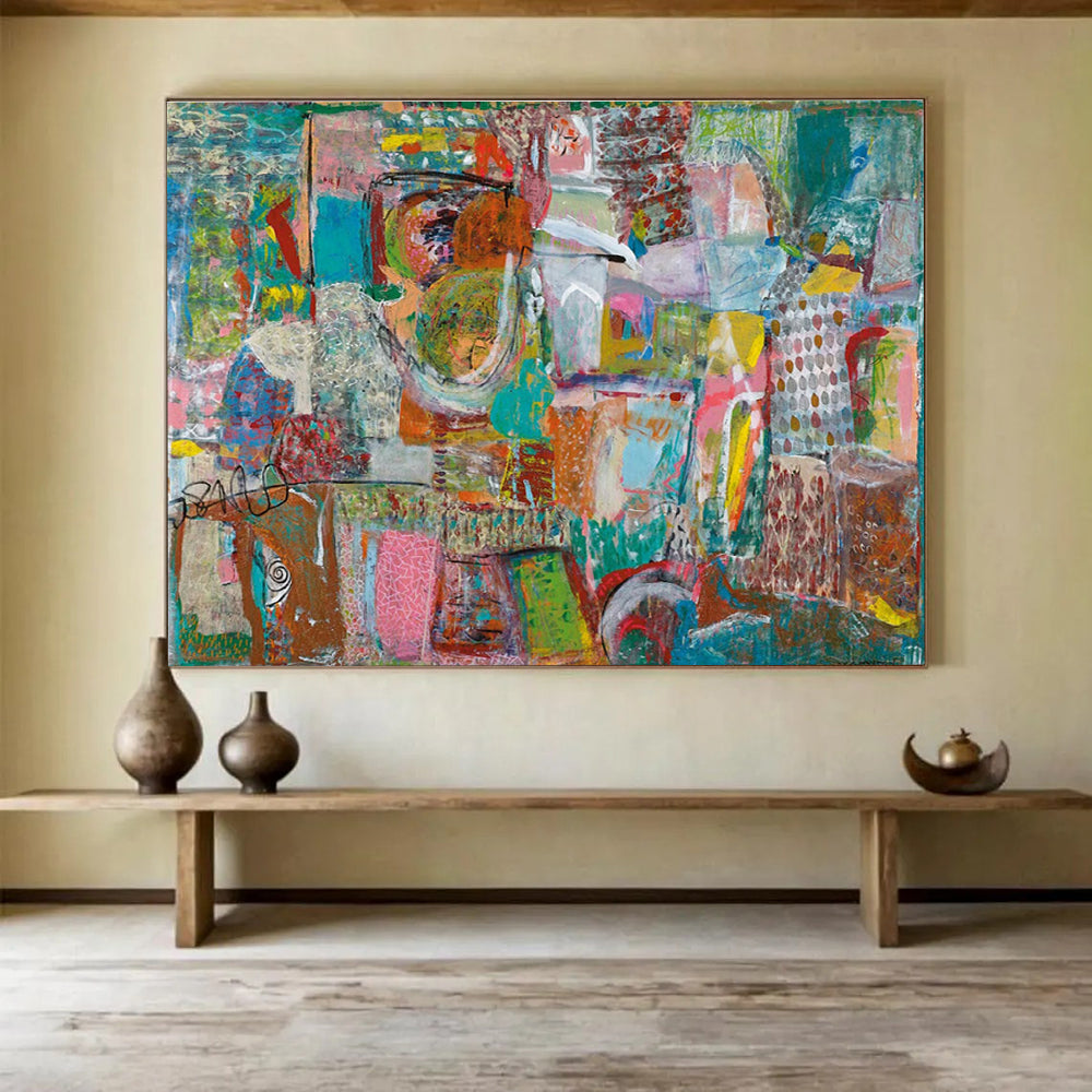 Mixed - Media Abstract Painting for Creative Studio Decor YHT236