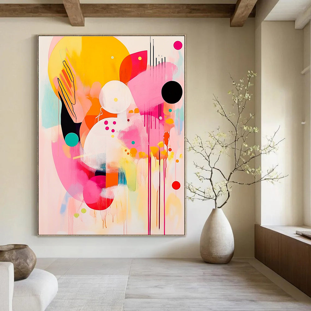 Vibrant Abstract Composition Painting for Creative Studio Break Rooms GAB1222