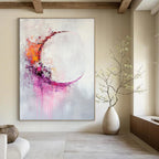 Colorful Crescent Abstract Painting for Bohemian - Style Art Studios GAB0934