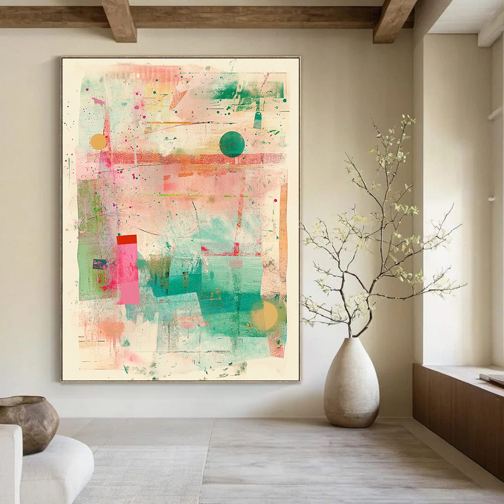 Colorful Abstract Collage Playful Abstract Painting for Creative Homes GAB1405