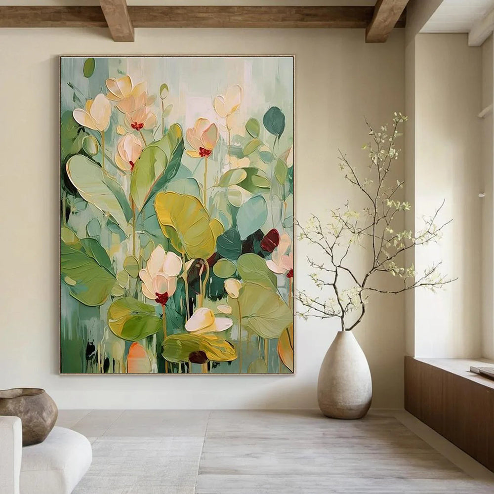 Textured Floral Bouquet Painting for Botanical - Inspired Spaces HENG319
