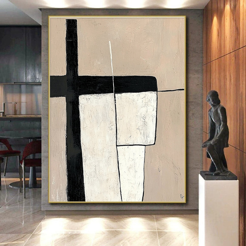 Minimalist Geometric Abstract Painting with Clean Simplicity WINK296