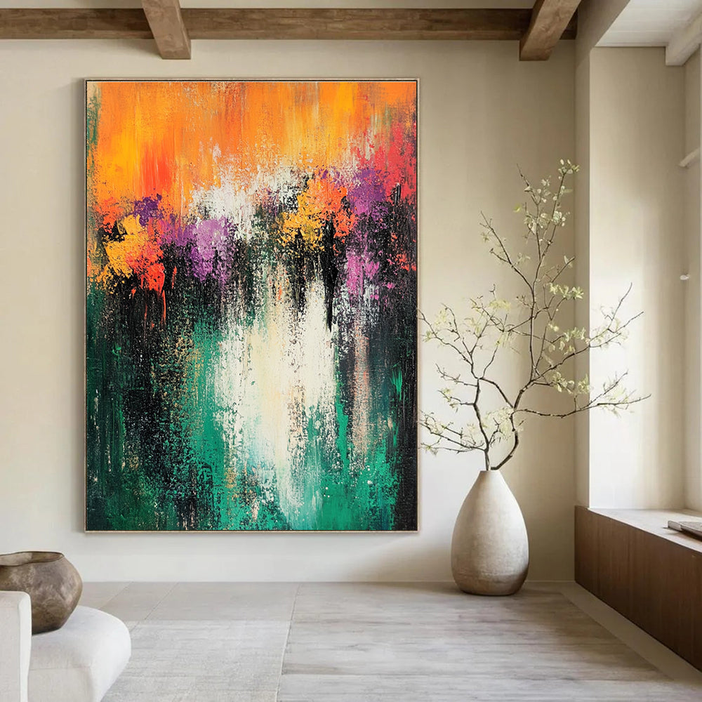 Colorful Floral Abstract Painting for Garden - Themed Cafes GAB1181