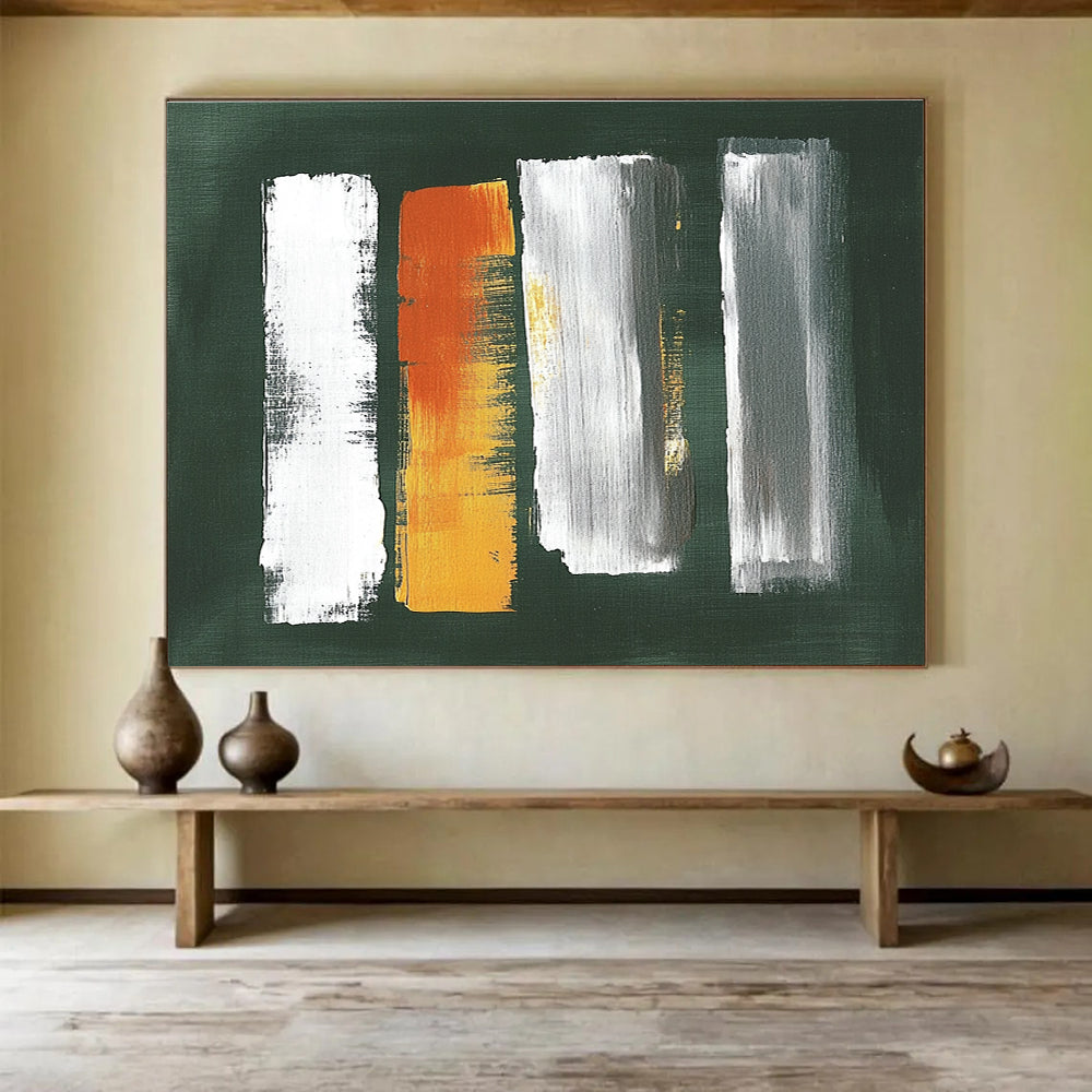 Brushstroke Abstract on Green Background ABS087