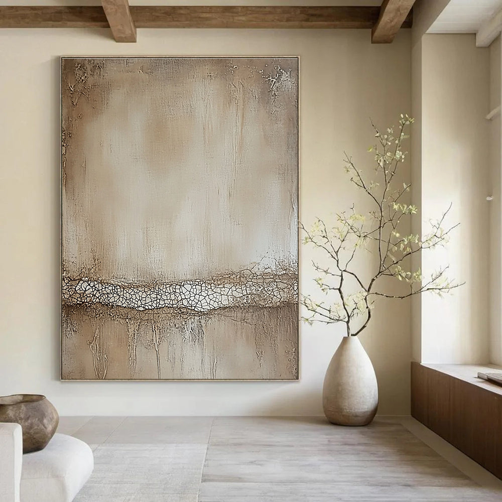 Crackled Texture Art Abstract Painting for Rustic Interiors GAB0706