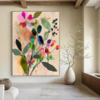 Colorful Floral Abstract - Whimsical Botanical Abstract Art GAB0477