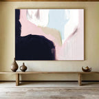Soft Color Block Abstract Painting for Serene Bedrooms YHT132