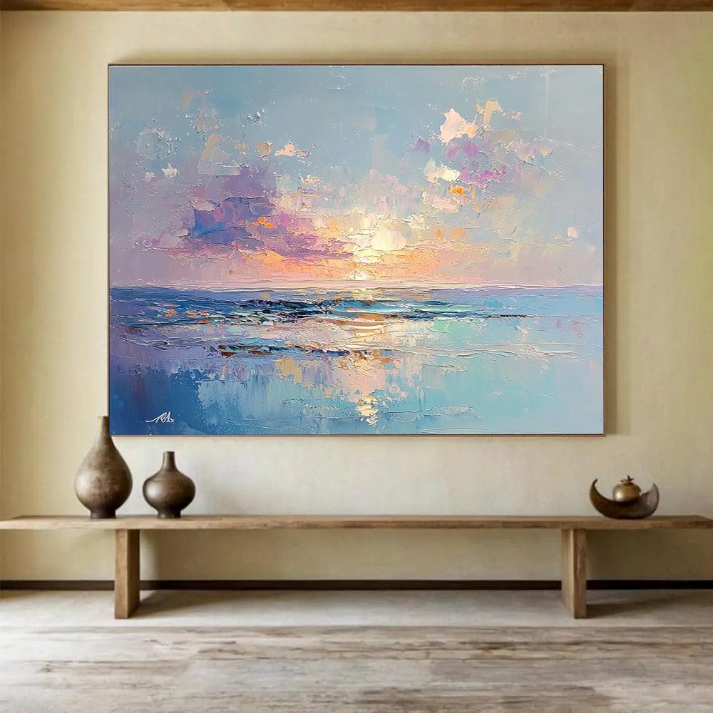Purple - hued Sunset Ocean - Mystical Evening by the Sea ABS010