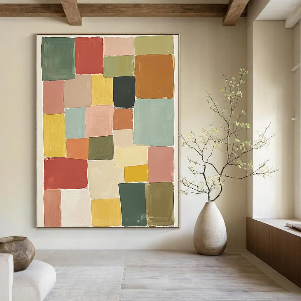 Color Block Collage Vibrant Abstract Painting GAB0360